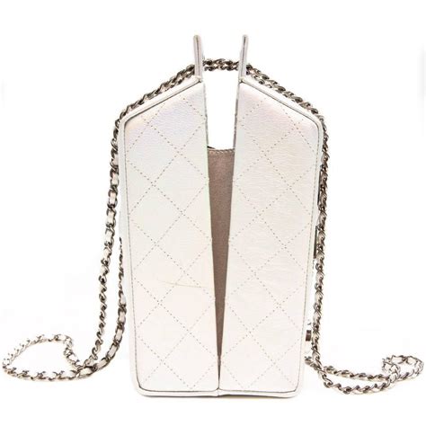 chanel silver milk carton bag